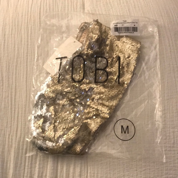 Gold Sequin Tube Top- Perfect for NYE - Picture 3 of 3